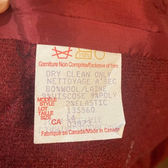 Vintage Braemar Red Wool Suit Jacket & Skirt Size M/L - Picture 9 of 9
